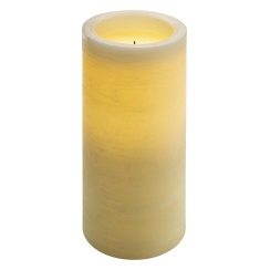 Flat Candle L, ivory 1LED ww D10x23cm 3xAAA - Timer 5/19