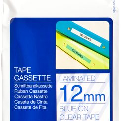 Schriftbandkassette Brother TZe-133 12mmx8m, transparent-blau