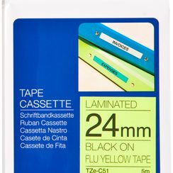Schriftbandkassette TZe 24mmx5m, fl-gelb