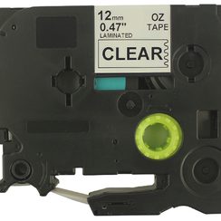 Schriftbandkassette kompatibel zu OZE-135, 12mmx8m, transparent-weiss