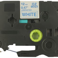 Schriftbandkassette kompatibel zu OZE-233, 12mmx8m, weiss-blau