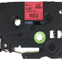 Schriftbandkassette kompatibel zu OZE-421, 9mmx8m, rot-schwarz
