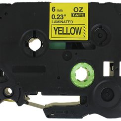 Schriftbandkassette kompatibel zu OZE-611, 6mmx8m, gelb-schwarz