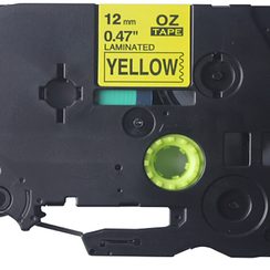 Schriftbandkassette kompatibel zu OZE-631, 12mmx8m, gelb-schwarz