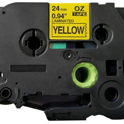 Schriftbandkassette kompatibel zu OZE-651, 24mmx8m, gelb-schwarz