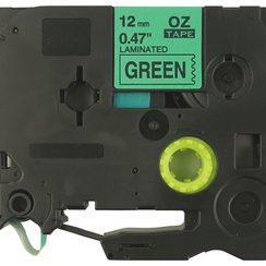 Schriftbandkassette kompatibel zu OZE-731, 12mmx8m, grün-schwarz