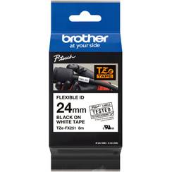 Brother Schriftbandkassette Serie TZE-FX251 24mmx8m, weiss-schwarz