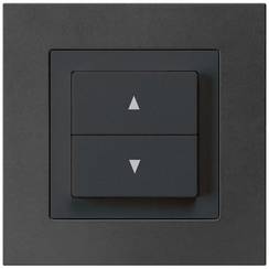 UP-Storenschalter KPR schwarz mit 2 Funktionstasten, Steckklemme
